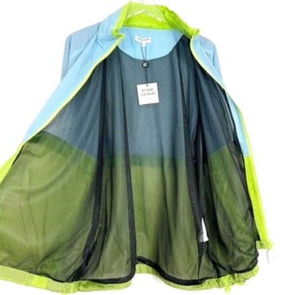 NWT Opening Ceremony Jacket Mens L Blue Green Black Colorblock Nylon Windbreaker - Picture 6 of 15